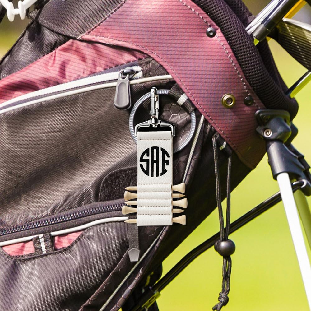 callie Personalized Monogram Golf Tees Holders with 5 Tees, Custom Golf Bag Tag, Golf Accessory Gifts for Mom, Dad, Women,Men