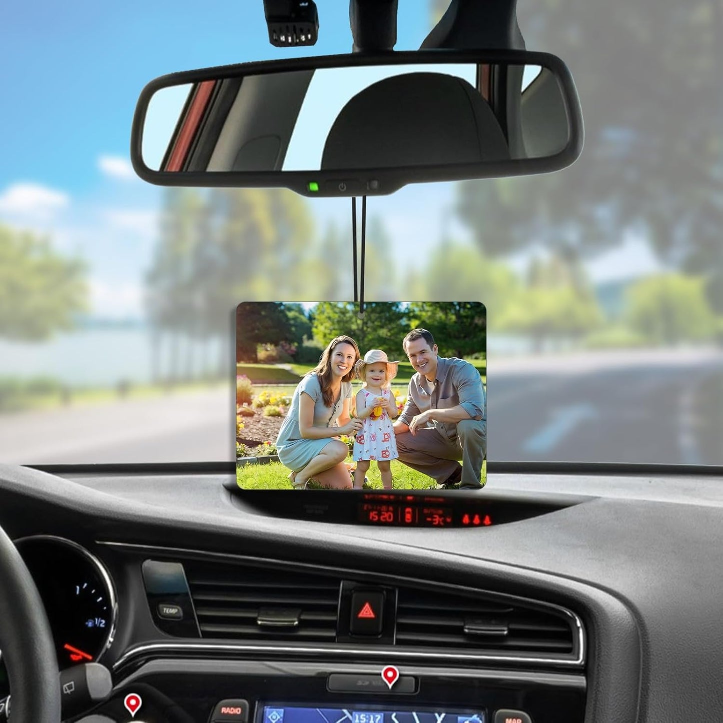 Custom Car Air Freshener with Picture - Personalized Double Sided Photo Air Fresheners for Car, Customized Air Freshener Gift for Men Women Bathroom Wardrobe Car (Horizontal square, Regular)