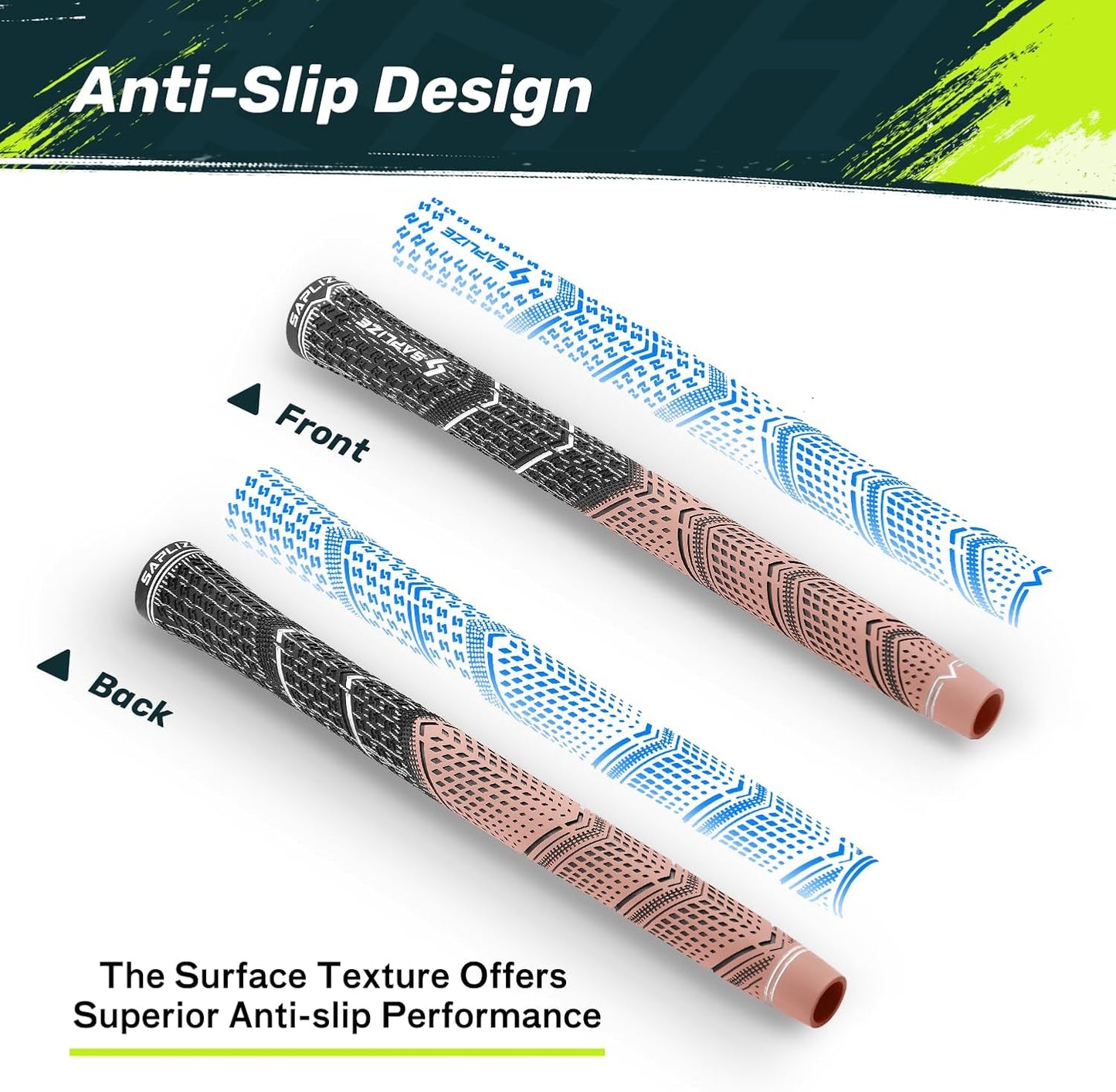 Saplize Cross Cord Golf Grips 13 Pack, Innovative Anti-slip Design, Choose from 13 Grips or 13 Grips with All Kits, 2 Sizes 5 Colors Options, Hybrid Golf Club Grips, CL09 Series