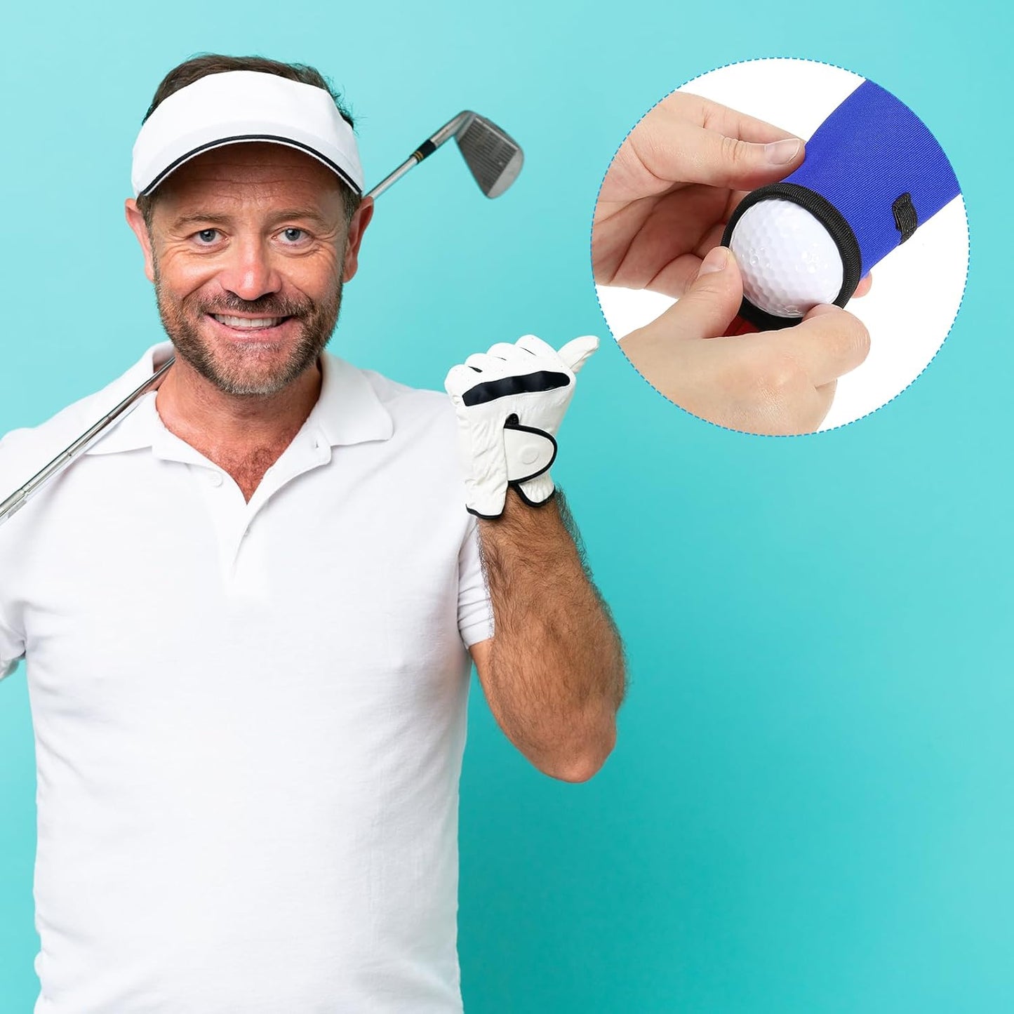 PATIKIL Golf Ball Carry Bag Golf Tee Holder Pouch Portable Neoprene Golf Ball Holder with Clip for Men and Women