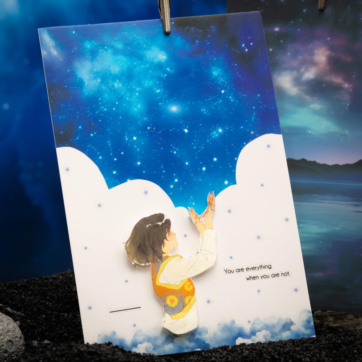 Large Galaxy & Aurora PET Stickers Set, 60 PCS Aesthetic Sky Stickers for Scrapbooking, Journaling, DIY Crafts, and Art Supplies