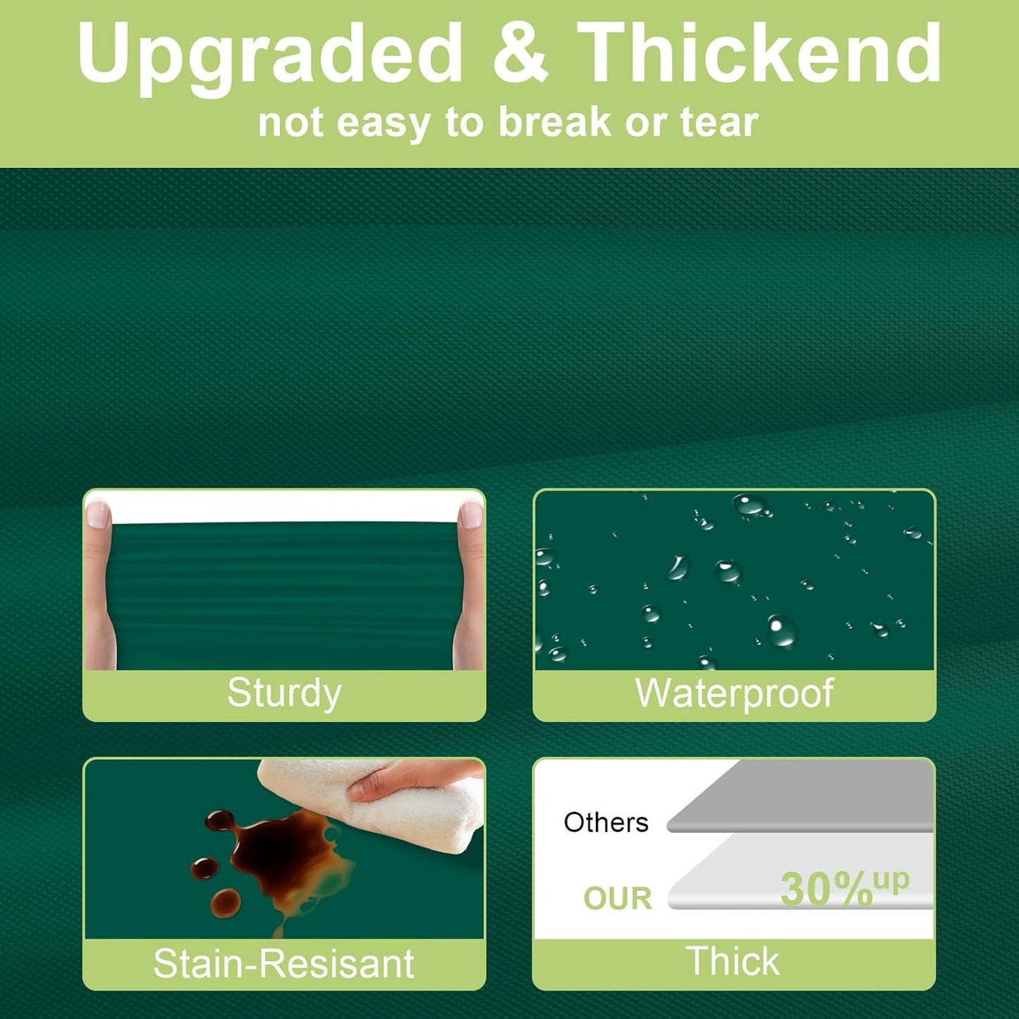 QIKSION 12 Pack Dark Green Plastic Tablecloths, Rectangular, 54 x 108 Inches, Fits 6 to 8 Foot Tables, Disposable, Perfect for Parties, Weddings, Birthdays, and More