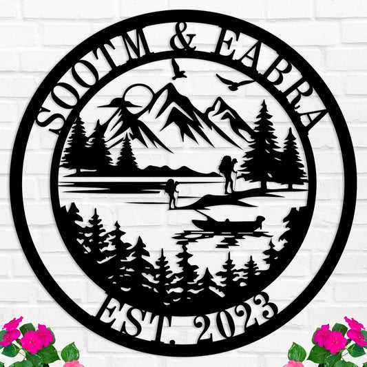 Personalized Fathers Day Gift Personalized Fishing Metal Sign Custom Cabin Sign Custom Cottage Sign