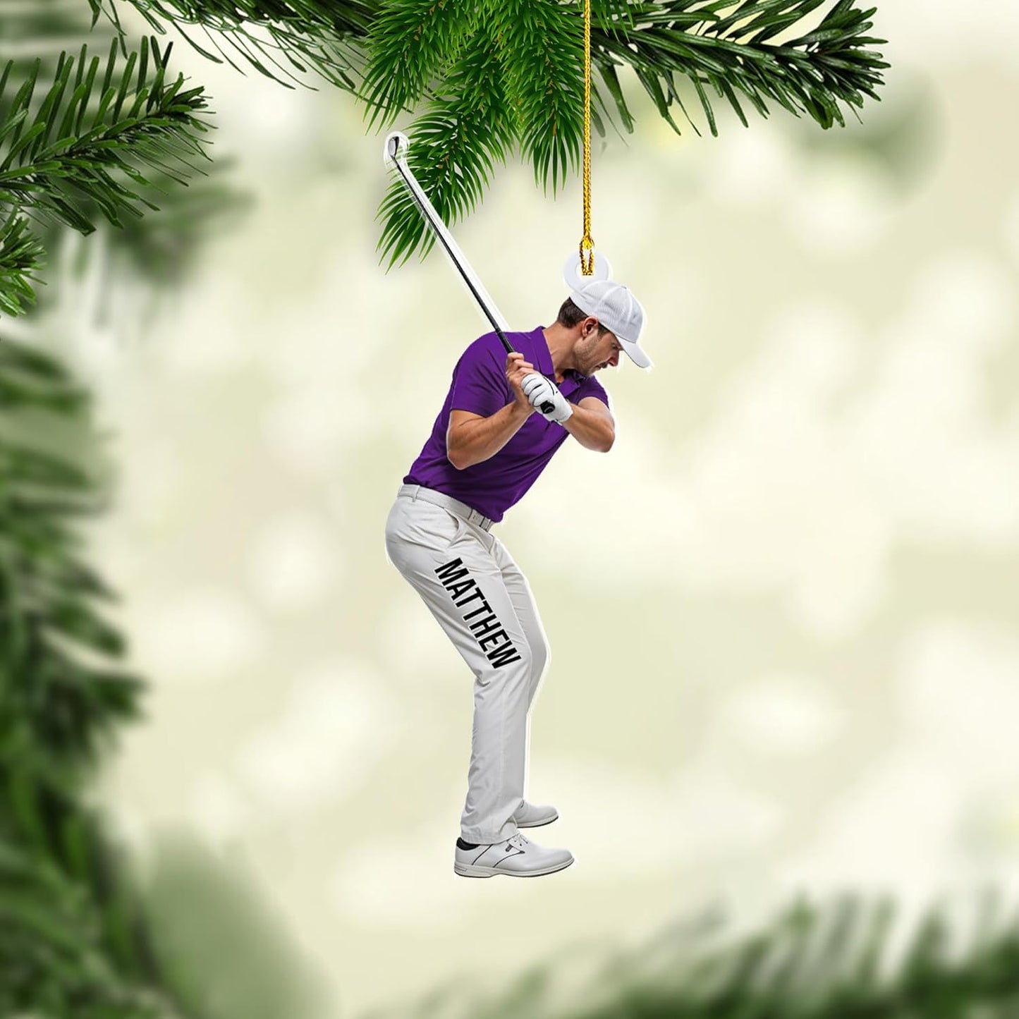 Personalized Golf Ornaments for Christmas Tree 2025 Custom Golf Christmas Ornament Golfing Bag Ornament Sports Golf Cart Ornaments Gift for Golfer Bag Golfing Lovers Hanging Decoration (G28)