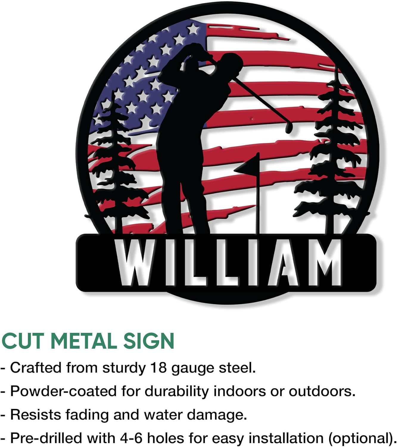 Custom Golf Wall Sign – Personalized Name Decor for Home, Yard, or Clubhouse – Thoughtful Gift for Dad, Mom, Son, Daughter, or Coach on Birthday, Team Celebration, or Golf Tournament