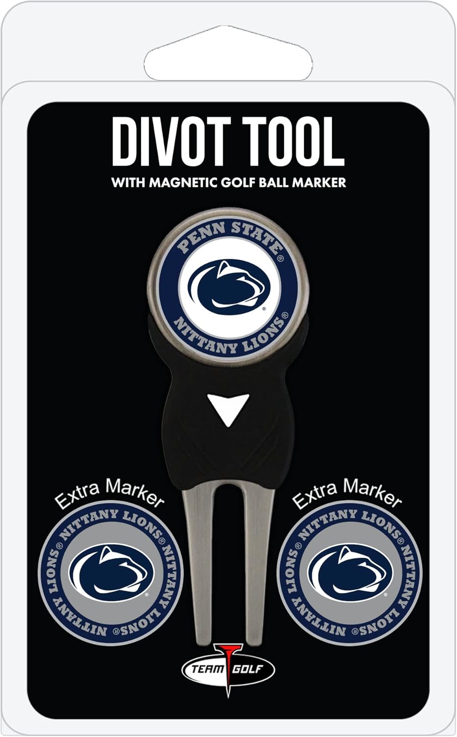 Team Golf NCAA Divot Tool with 3 Golf Ball Markers Pack, Markers are Removable Magnetic Double-Sided Enamel