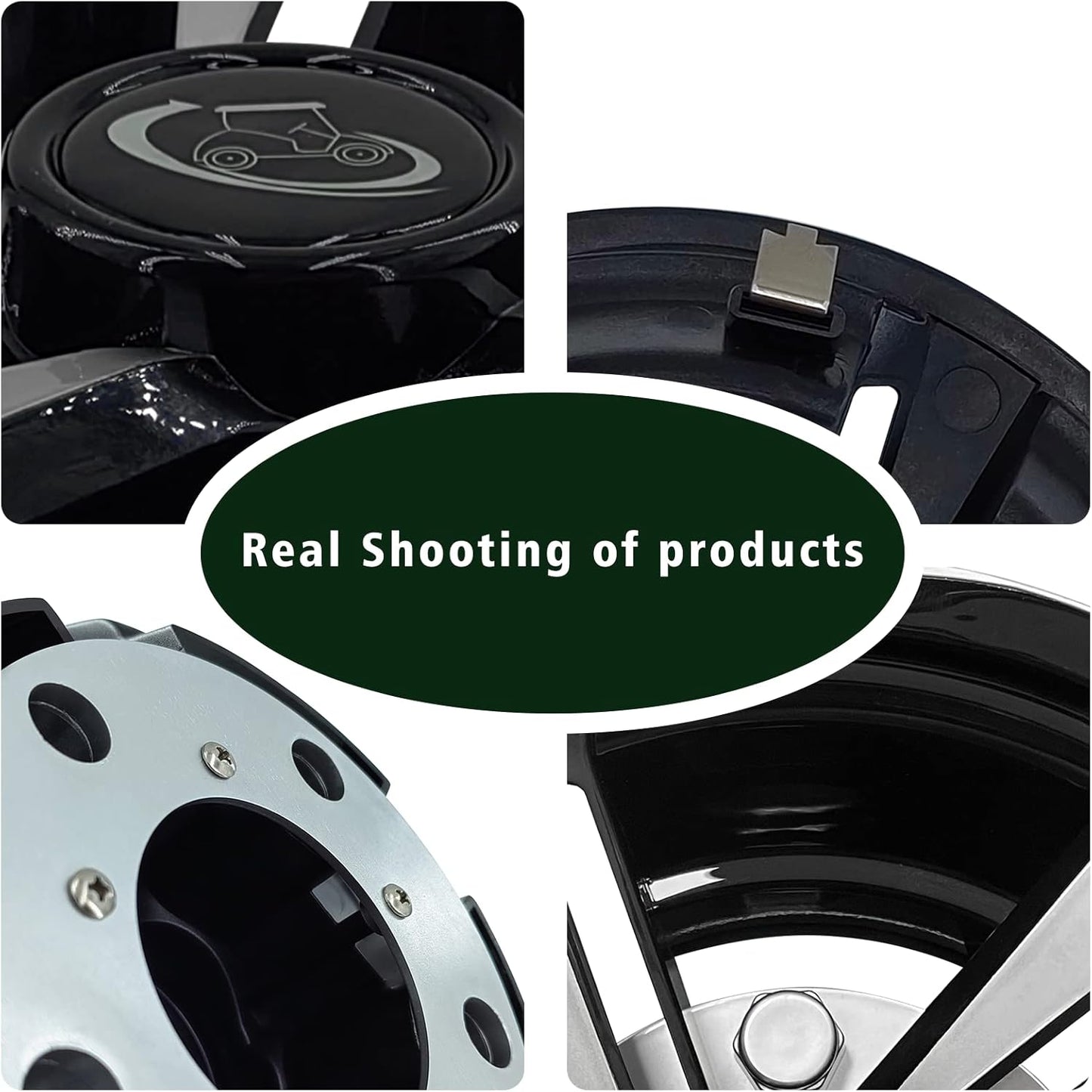 Golf Cart Wheel Covers Hub Caps for EZGO, Club Car, Yamaha Most Golf Carts- 8 Inch Set of 4, Golf Cart Hub Cap
