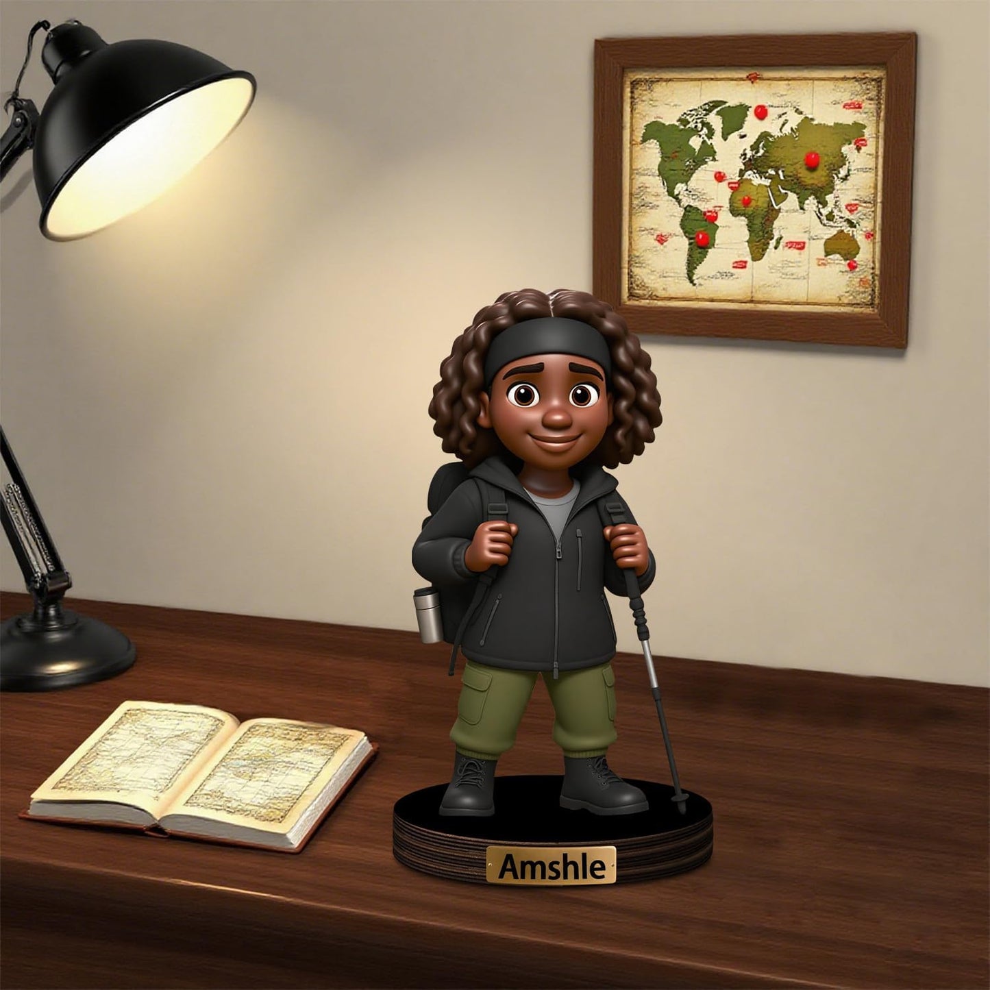 Personalized Cartoon Photo Sculpture Ornament Custom Name 2D Acrylic Photo Casual Cartoon Style Figurine Desk Decor Gift for Men Women Family Couple Birthday Xmas (Style 11)