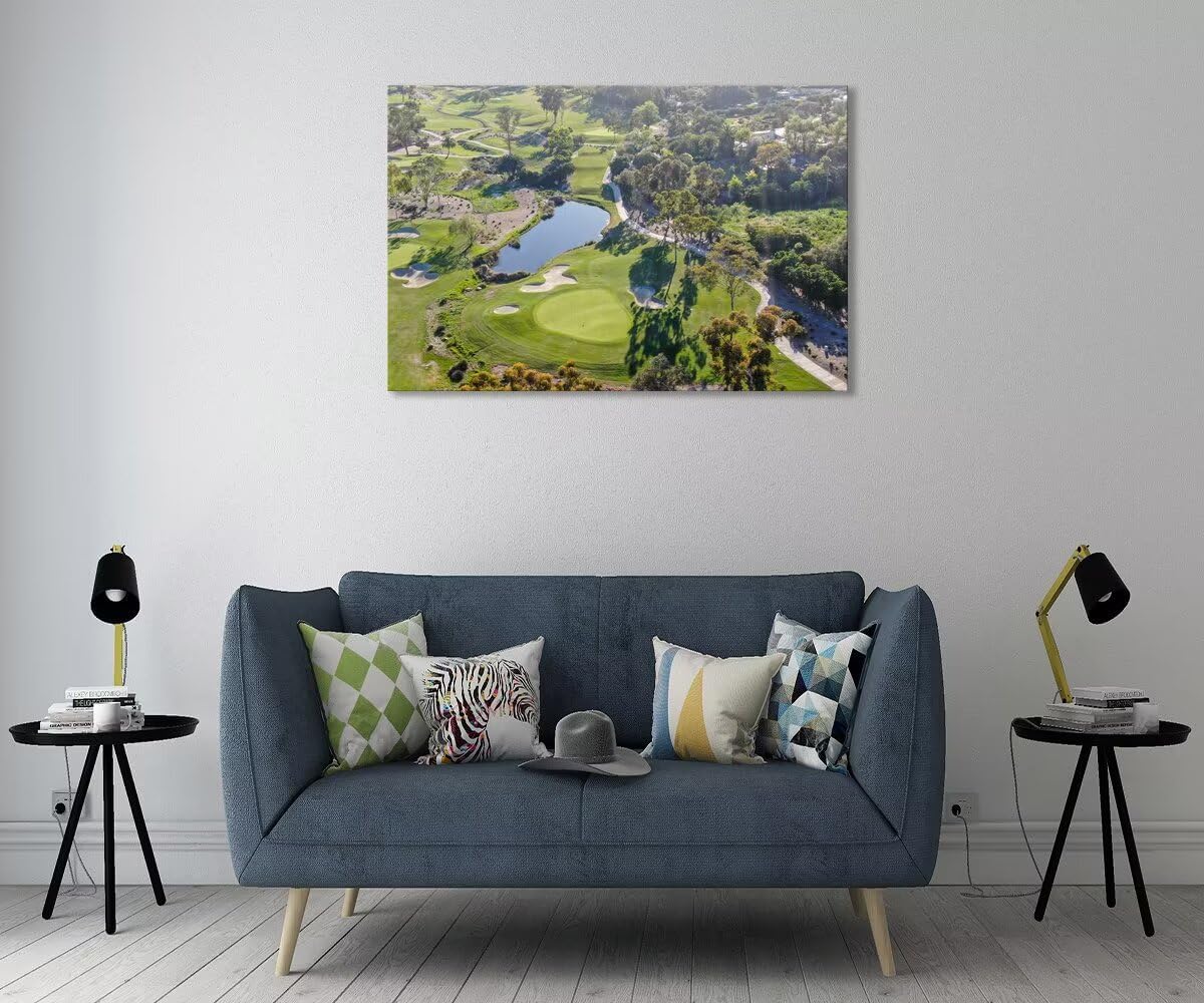San Diego California Golf Course Wall Art for Living Room Bedroom Bathroom Home Decorations San Diego Golf Course Picture Poster Framed Artwork Canvas Prints Ready to Hang(12''H x 16''W)