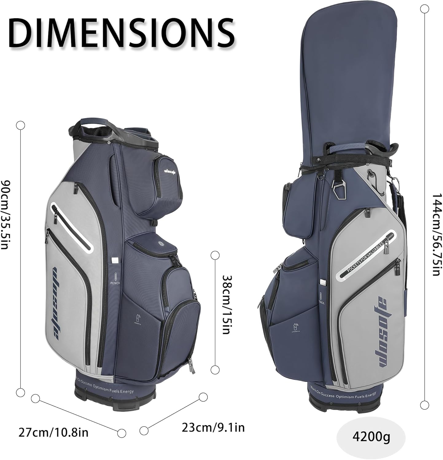 PU Leather Lightweight Men Women Blue White Black Green Golf Bag,Multiple 10 Pockets 14-Way Dividers Cooler Pouch Golf Cart Bag