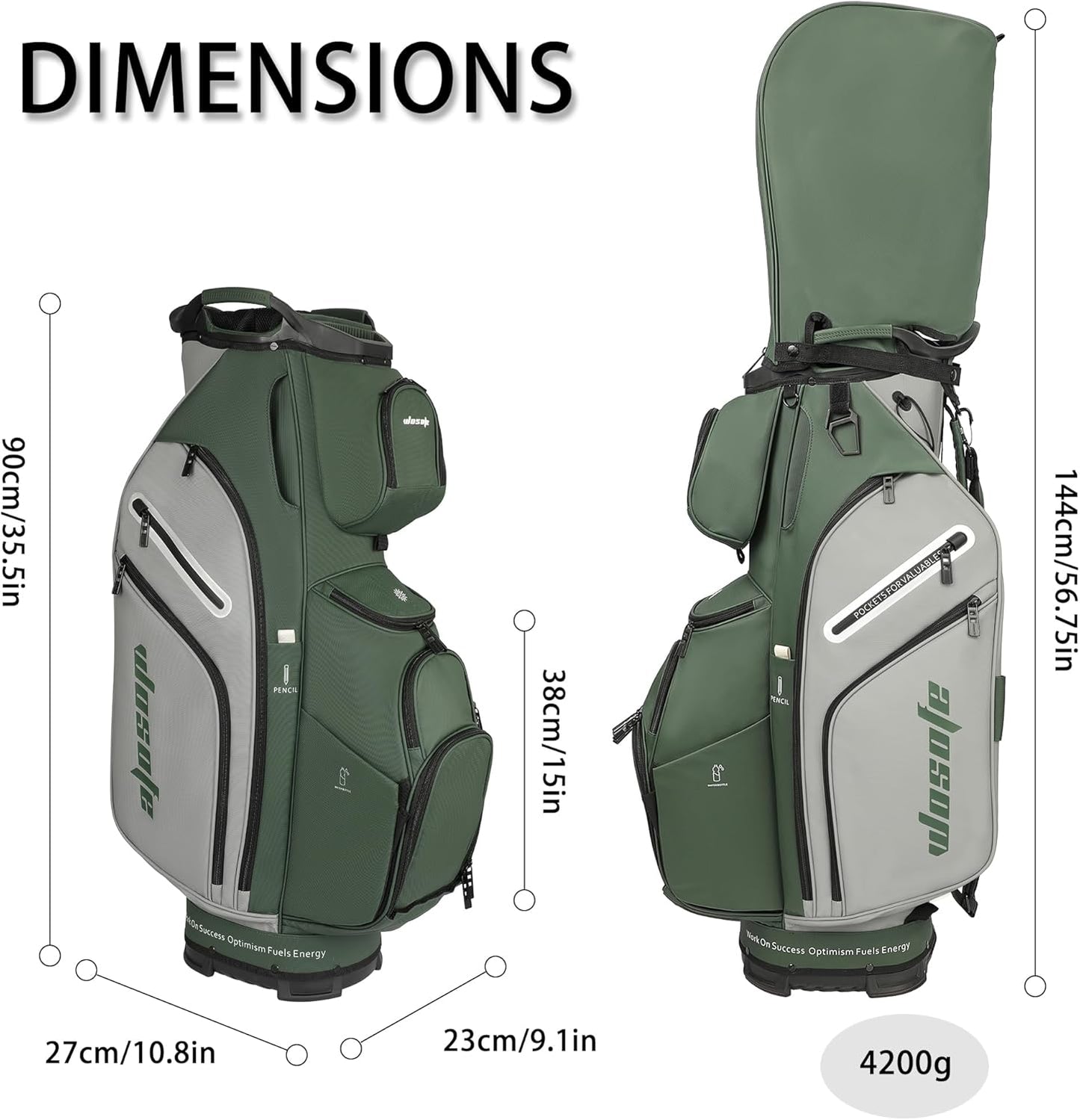 PU Leather Lightweight Men Women Blue White Black Green Golf Bag,Multiple 10 Pockets 14-Way Dividers Cooler Pouch Golf Cart Bag