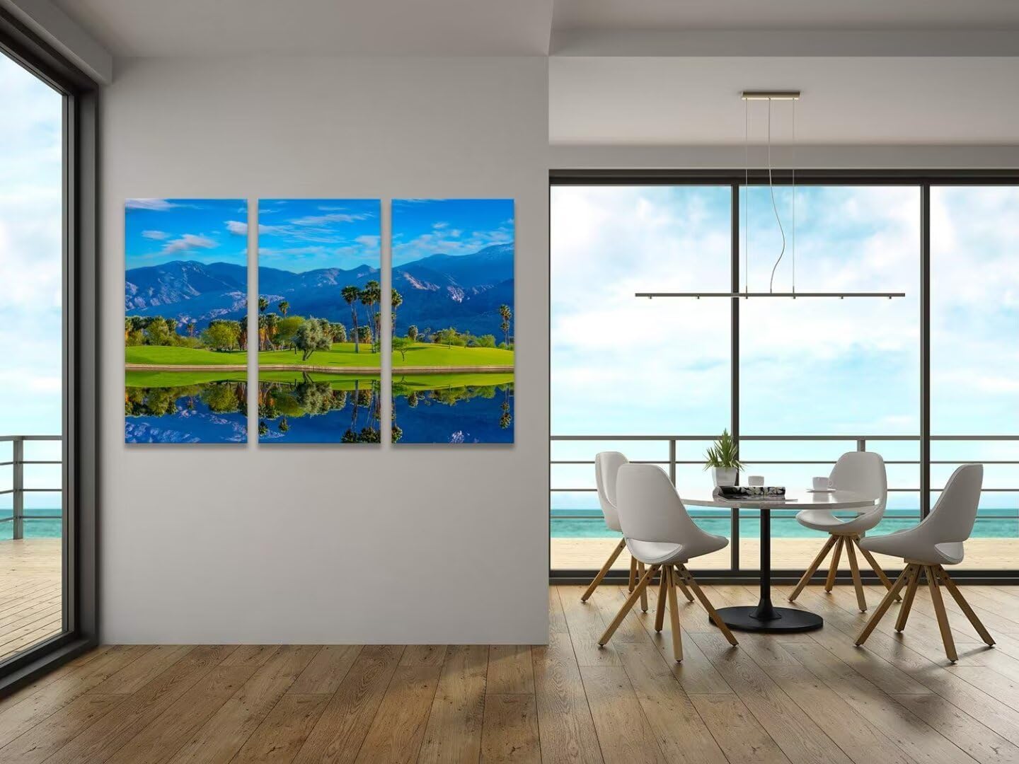 chenchenArt USA California Golf Course Wall Art for Living Room Bedroom Bathroom Home Decorations Golf Course Pictures Posters Canvas Prints Modern Artwork Framed Ready to Hang(12''W x 24''H x3)