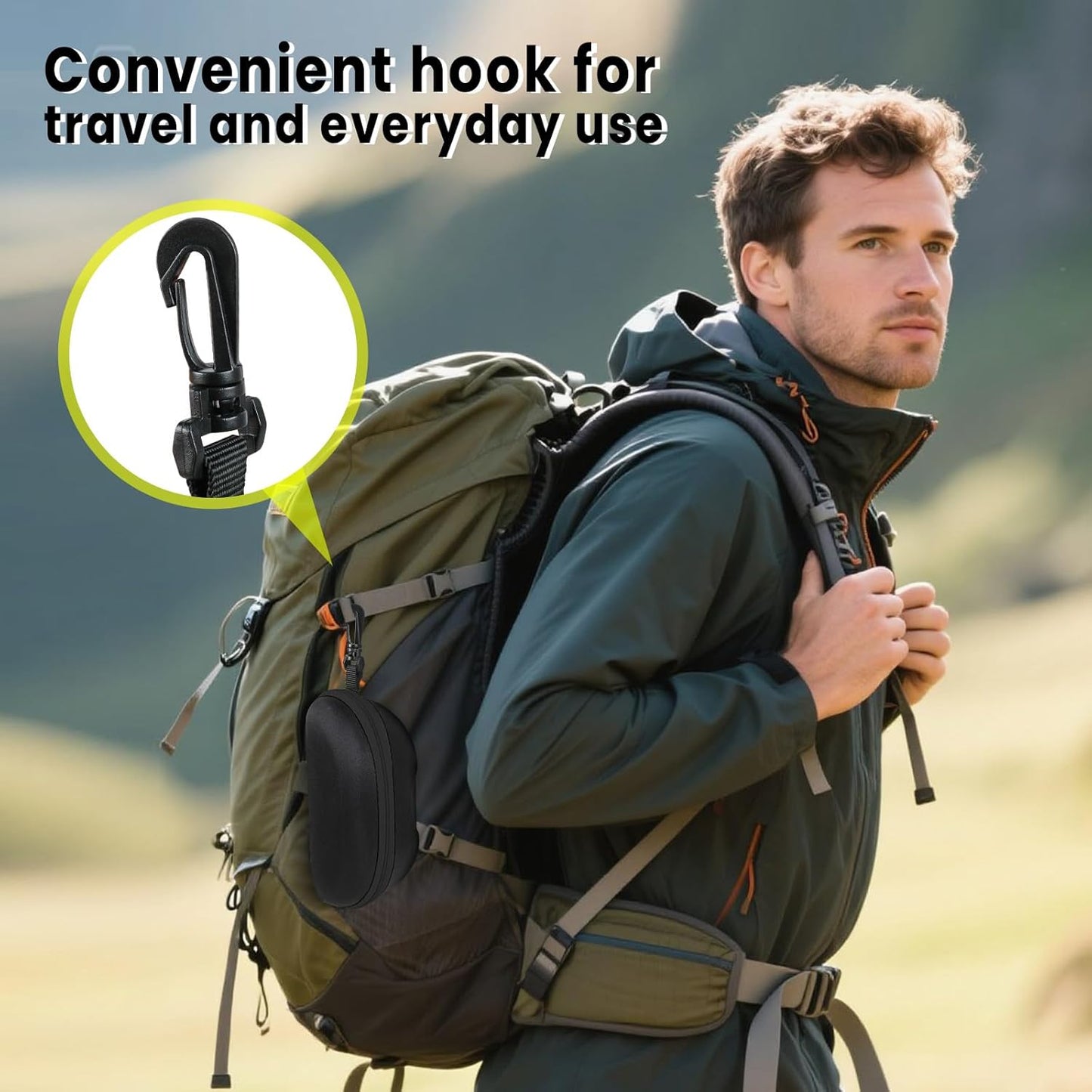 INNOLIFE Zipper Hard Shell Sunglasses Cases, Portable Travel Eyeglasses Cases with Plastic Hook for Men Women