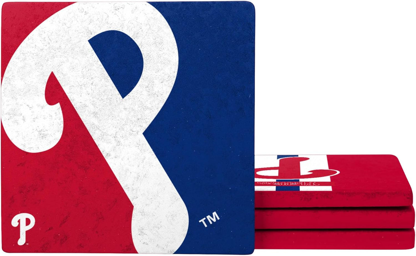 FOCO MLB Official 4-Pack Beverage Drink Ceramic Ceramic Stone Coaster Set (Philadelphia Phillies)