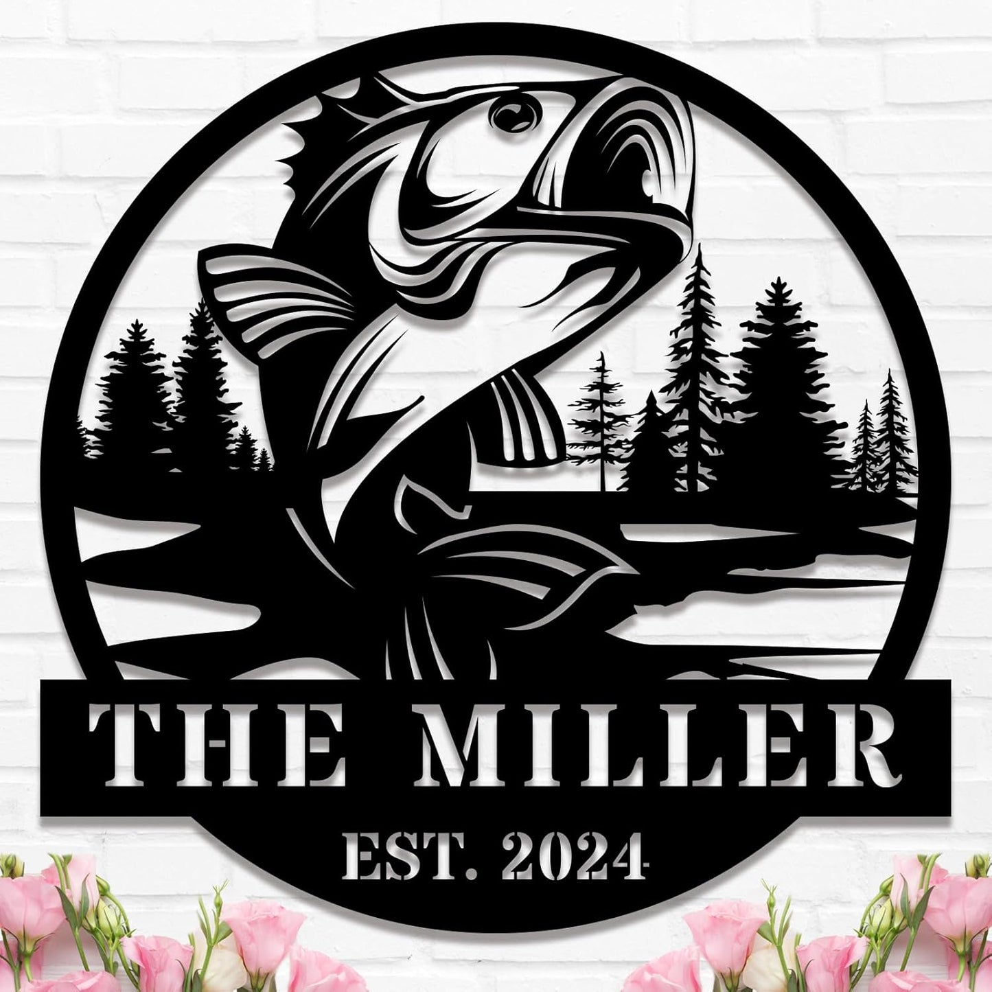 Custom Fish Metal Name Sign, Personalized Family Name Sign, Fishing Gifts for Men, Custom Fishing Metal Sign, Fisherman Gift