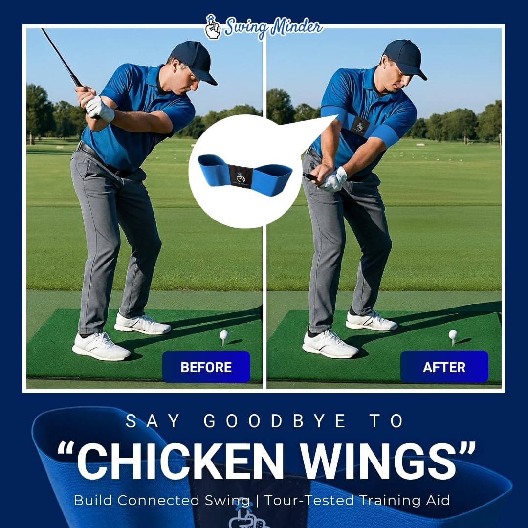 Swing Minder Connect Correct Golf Arm Band Training Aid for Swing Correcting - Portable Golf Swing Trainer Aid for Right/Left Handers