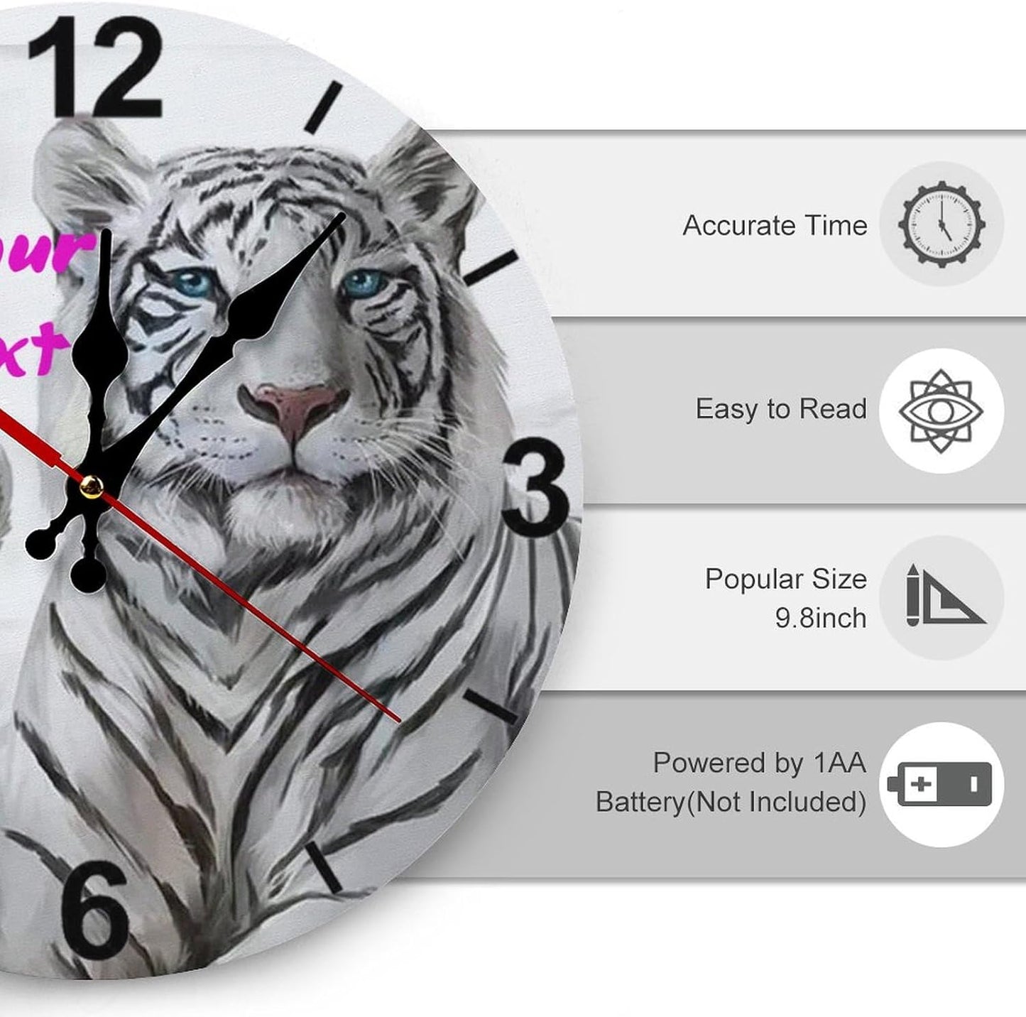 Custom Wall Clock,Personalized Wood Clock add Your Photo/Text,Customizable Silent Round Decoration for Kitchen Bathroom 23.6inch style3