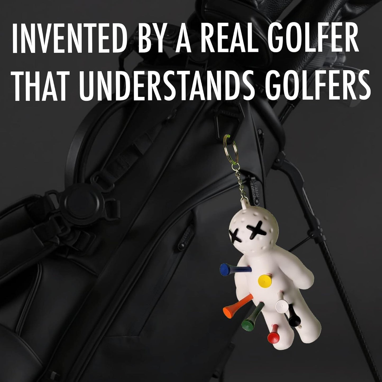 Ball Tee Holder | Novelty Keychain Accessory for Bag | Gifts for Men | Fits 3 1/4, 2 3/4, 1 1/2 Tees