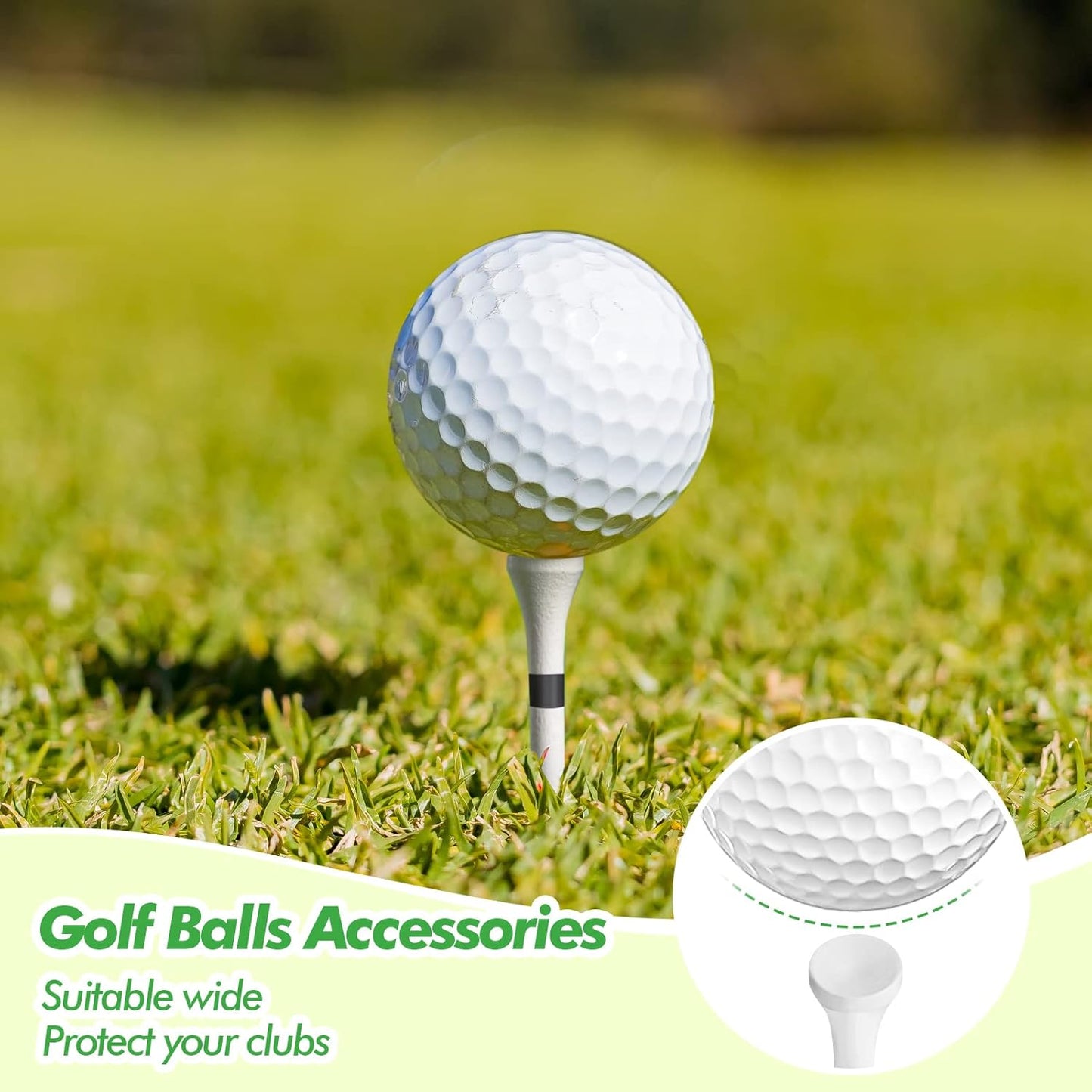 Mudder 600 Pack Golf Tees Bulk Wooden Golf Tees Wood for Men Balls Accessories