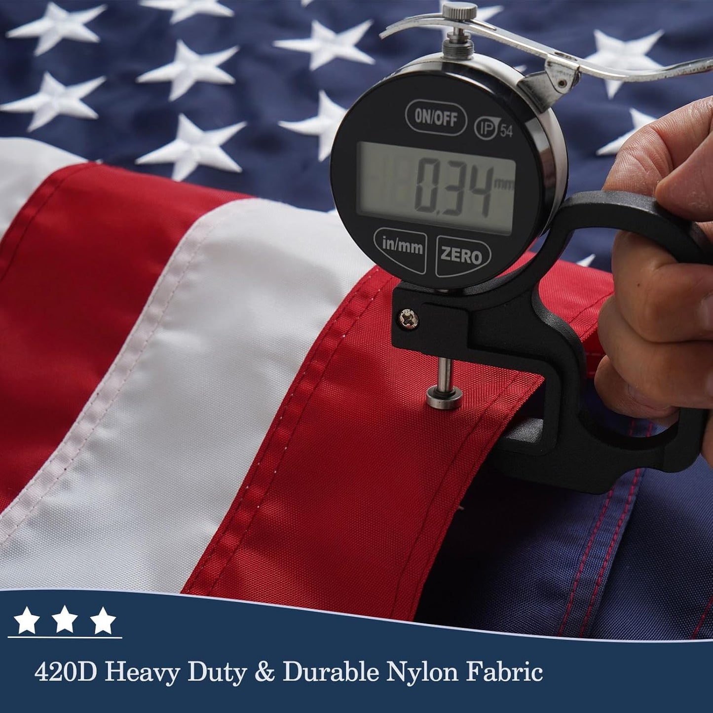 JRED American Flag Indestructible US Flag 4x6 Heavy Duty Outdoor USA 420d Nylon TearProof Flags for Outside High Wind All Weather Longest Lasting Embroidered Stars