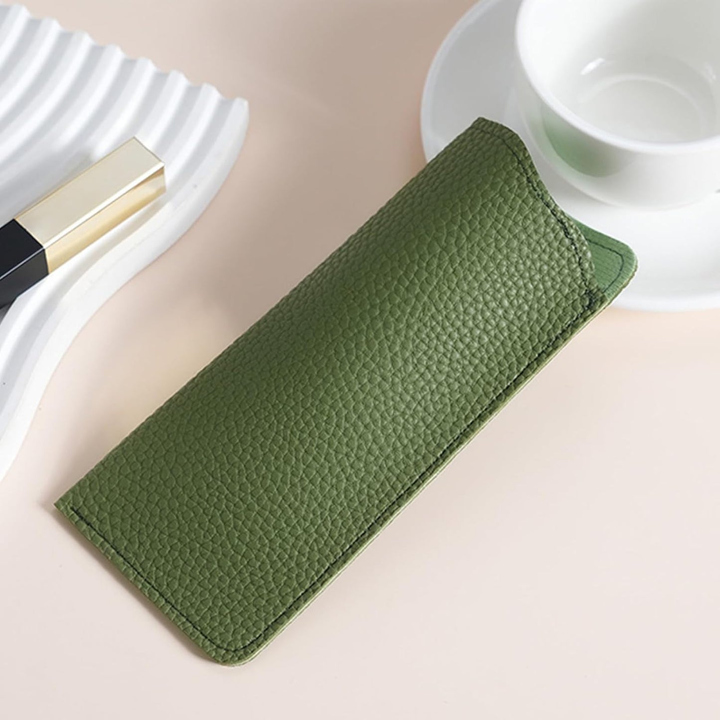 Mirkcittle Cases for eyeglasses 2 Pack Soft Leather for Women Men Fashion PU Sunglasses Pouch Portable Travel Glasses Cases