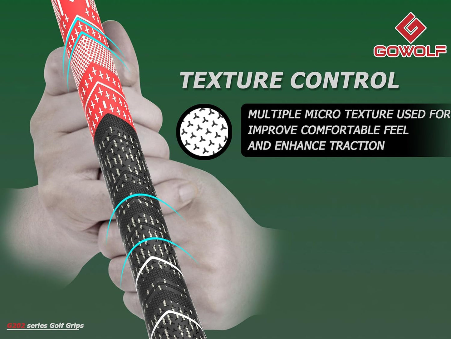 Gowolf Golf Grips Cord Rubber Multi-compound Golf Driver Irons Club 13pcs Golf Grips Colored Top Cover SL02 Pro with Free 15 Tapes