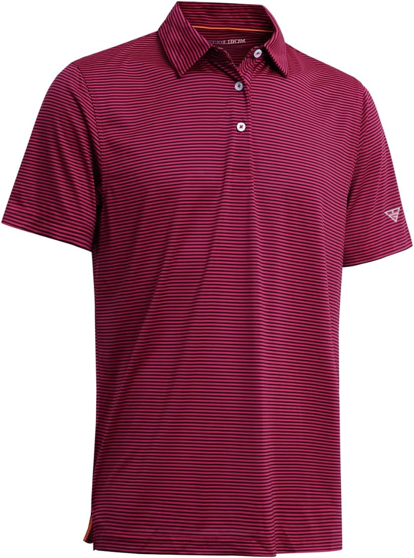 Golf Shirts for Men Dry Fit Short Sleeve Print Performance Moisture Wicking Polo Shirt