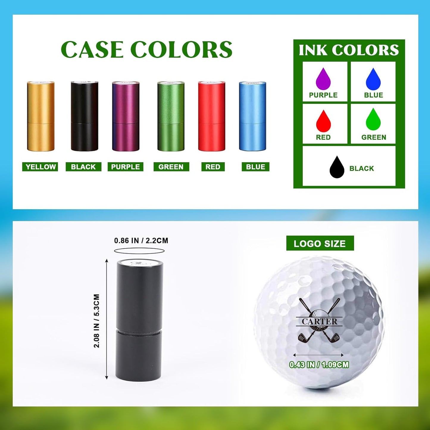 Custom Golf Ball Stamp - Personalized Golf Balls Marker Stamp with Monogram Design - Waterproof Logo Golf Ball Stamper Golf Accessories - Customized Father's Christmas Birthday Gift for Dad Son