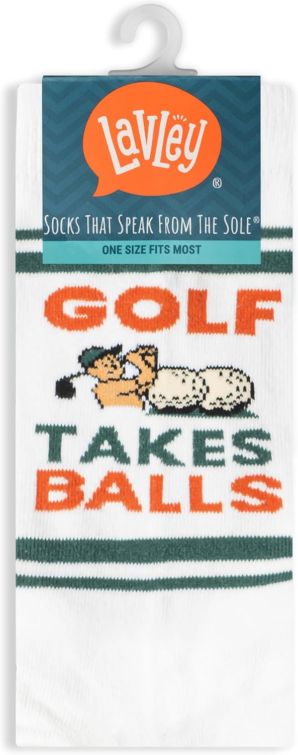 Lavley Funny Golf Socks - Fun gift for golfers - Unisex one size fits most - Great for birthdays or stocking stuffers