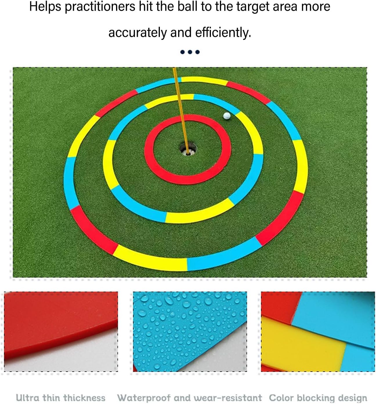 Putting Target Circle, 3Pcs Portable Silicone Chipping Target Rings for Golf Training