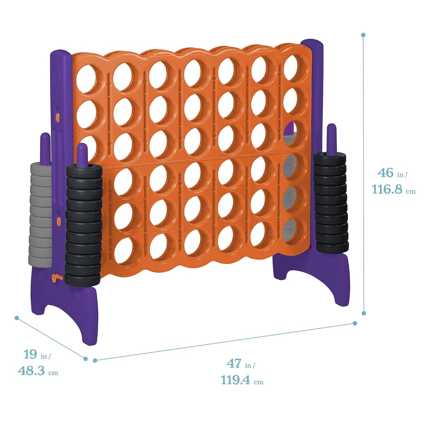 ECR4Kids Jumbo 4-To-Score, Giant Game, Orange, Purple