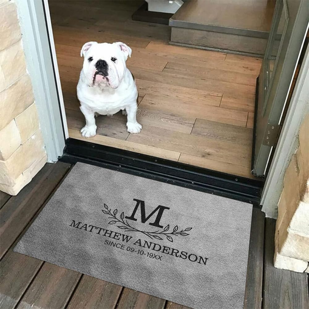 Personalized Golf Doormat – Personalized Welcome Mat with Family Name Year – Non Slip Outdoor Entry Rug for Porch, Garage, or Golf Lover Home Decor, for Men (Golf Doormat 03)