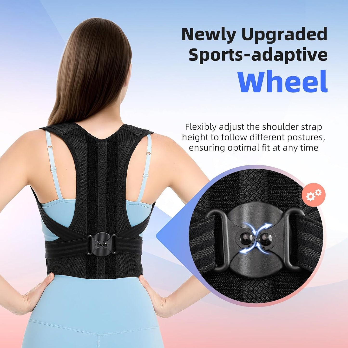babaka Posture Corrector for Women and Men, Adjustable Full Back Support, Upper and Lower Back Pain Relief, Back Brace, Shoulder Straightener, Scoliosis, Hunchback, Thoracic, Spine Corrector (Medium, Waist: 28''-36'')