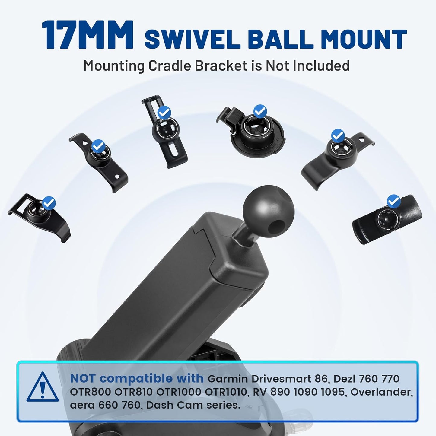 EWAY 2PCS for Garmin GPS Mount w/Telescopic Extension Arm, Replacement Dash Ball Mount Holder for Dashboard Windshield Windscreen for Garmin Nuvi RV Dezl Drive Drivesmart Zumo Driveassist DriveLuxe