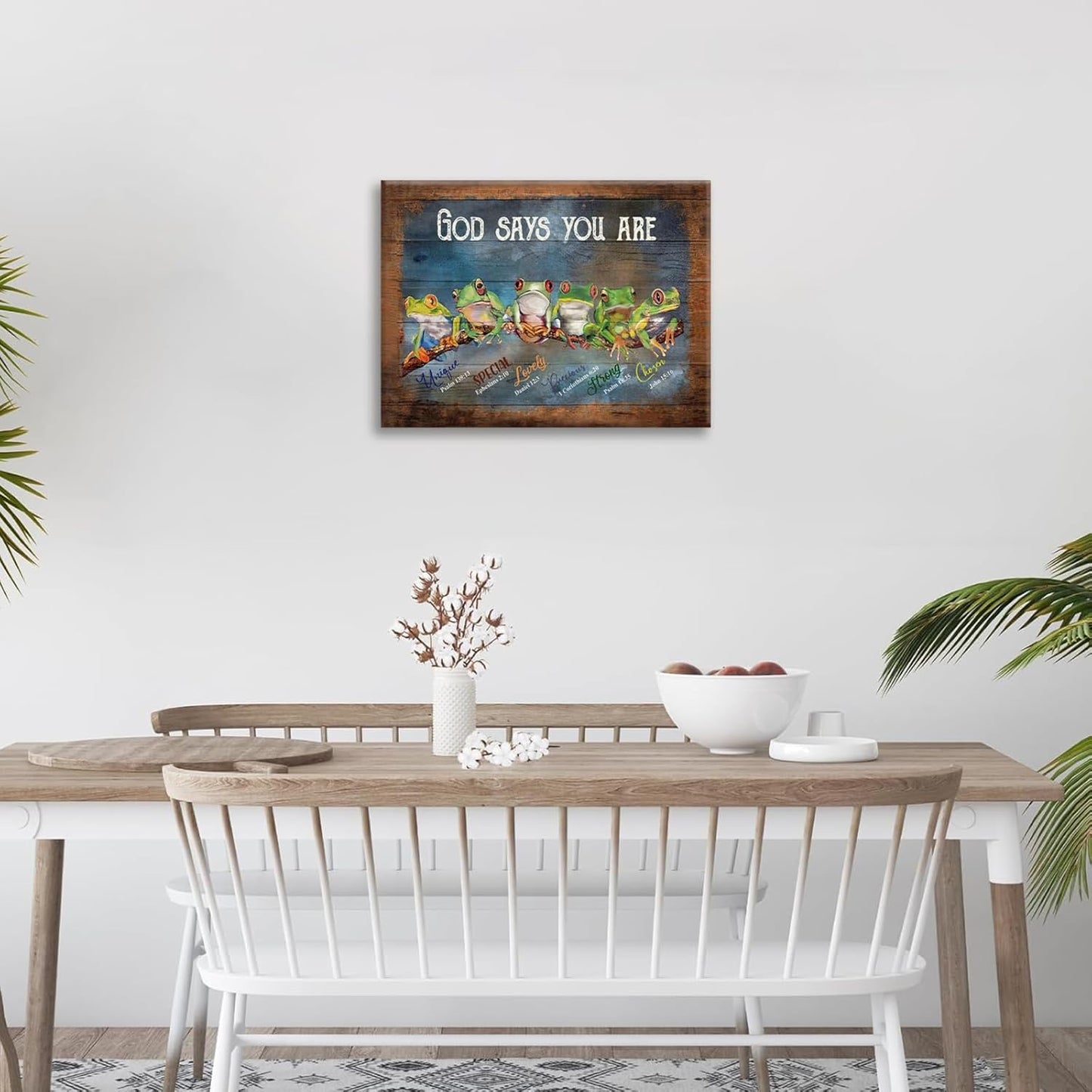 Frog Wall Art, Frogs Pictures Wall Decor God Says You Are Canvas Prints Framed Artwork Paintings Home Office Decorations For Bathroom Bedroom Living Room Kitchen 24l X 16w