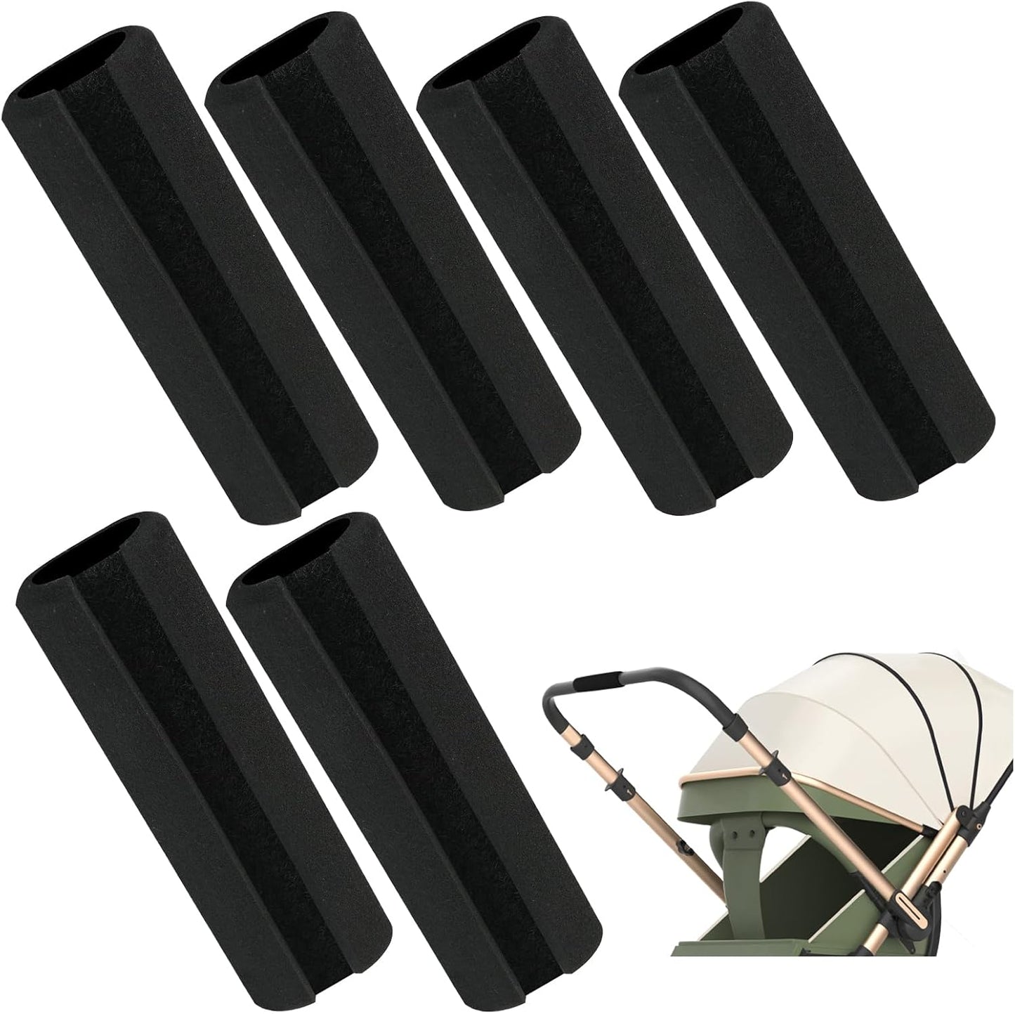 6 Pcs Universal Foam Handle Grips, 4.25 Inch NBR Rubber Foam Grip Wrap for Comfortable Handle Covers, Soft Buffer Tube Pad for Fitness, Bicycle, Garden Tools, and Exercise Equipment