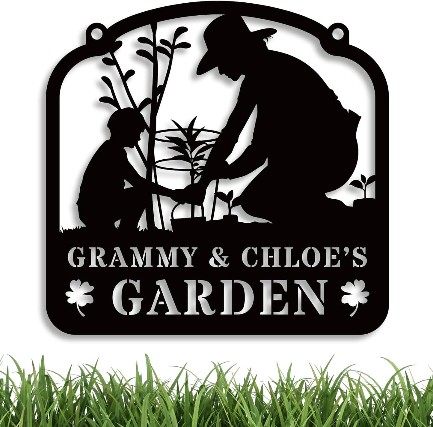 Personalized Family Garden Metal Sign, Custom Gift for Parents, Grandparents,Garden Decor