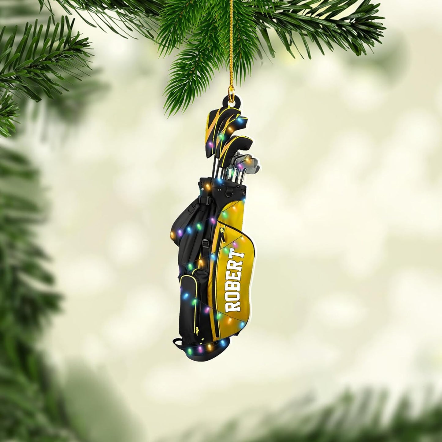 Personalized Golf Ornaments for Christmas Tree 2025 Custom Golf Christmas Ornament Golfing Bag Ornament Sports Golf Cart Ornaments Gift for Golfer Bag Golfing Lovers Hanging Decoration (G2)