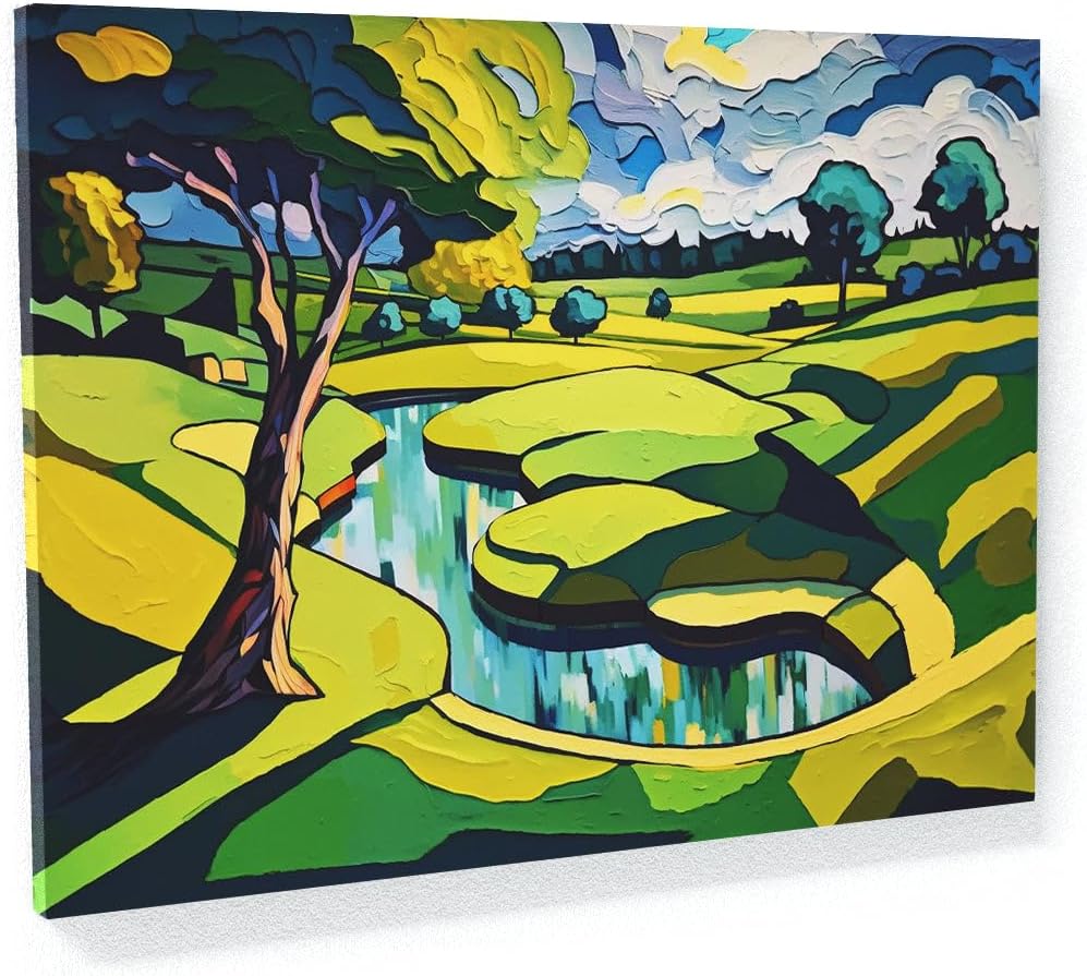 Sense Canvas Golf Course 20 Canvas Art - Home Decor Wall Art Print Poster Painting Large 40x30 / 0.75"