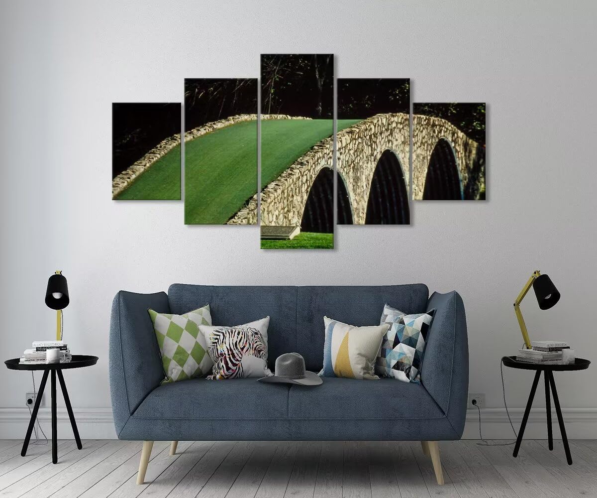 Famous Bridge at Augusta National Golf Course Wall Art for Living Room Bedroom Bathroom Home Decorations Augusta Golf Course Pictures Posters Framed Artwork Ready to Hang(60''W x 40''H)