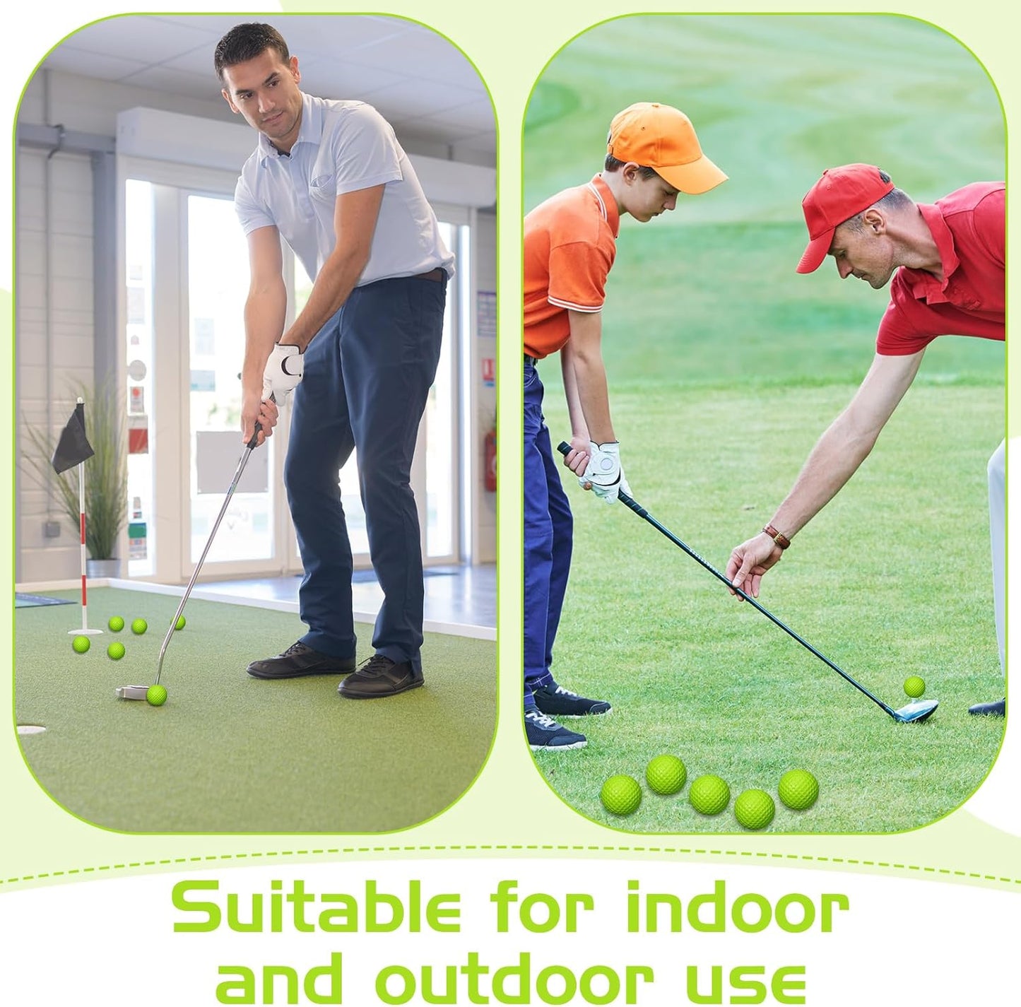 Yilloog 120 Pack Foam Golf Practice Balls Bulk, Soft Foam Balls for Golf Practice, Realistic Feel and Limited Flight Training for Indoor or Outdoor Party
