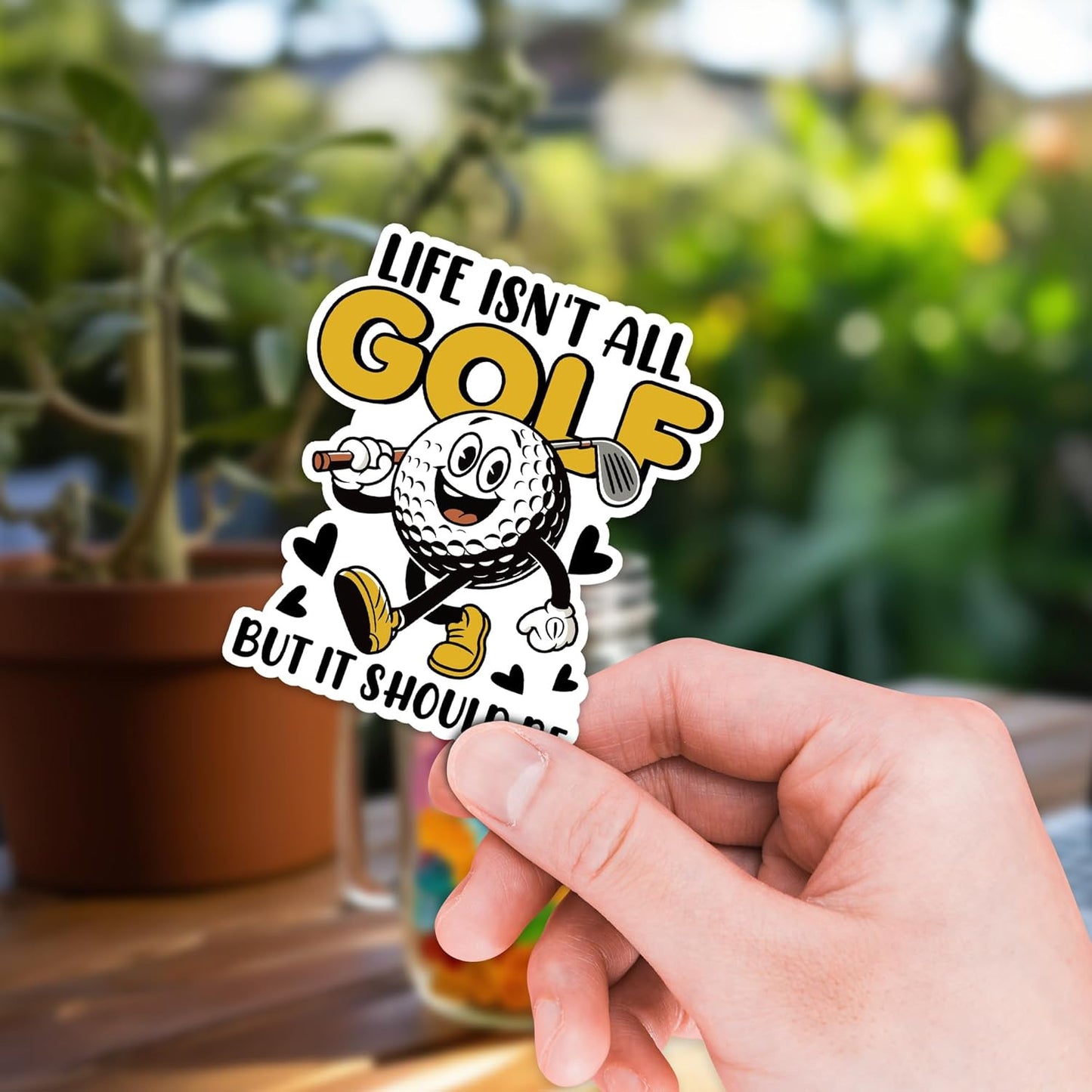 Golf Sticker 8 Pcs (Large Size) Vinyl Stickers Laptop Waterproof Decal for Car Bumper Water Bottle Notebook Luggage Window Party Birthday Decorations - Size 4 Inches