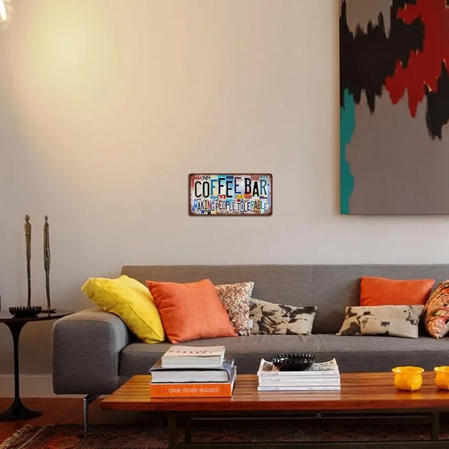 Vintage License Plate Wall Decor Groceries And Dry Goods Metal Tin Sign 12 x 6 Inches