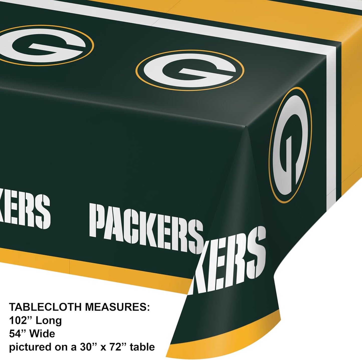 Trendware Green Bay Packers Plastic Tablecloths, 3 ct