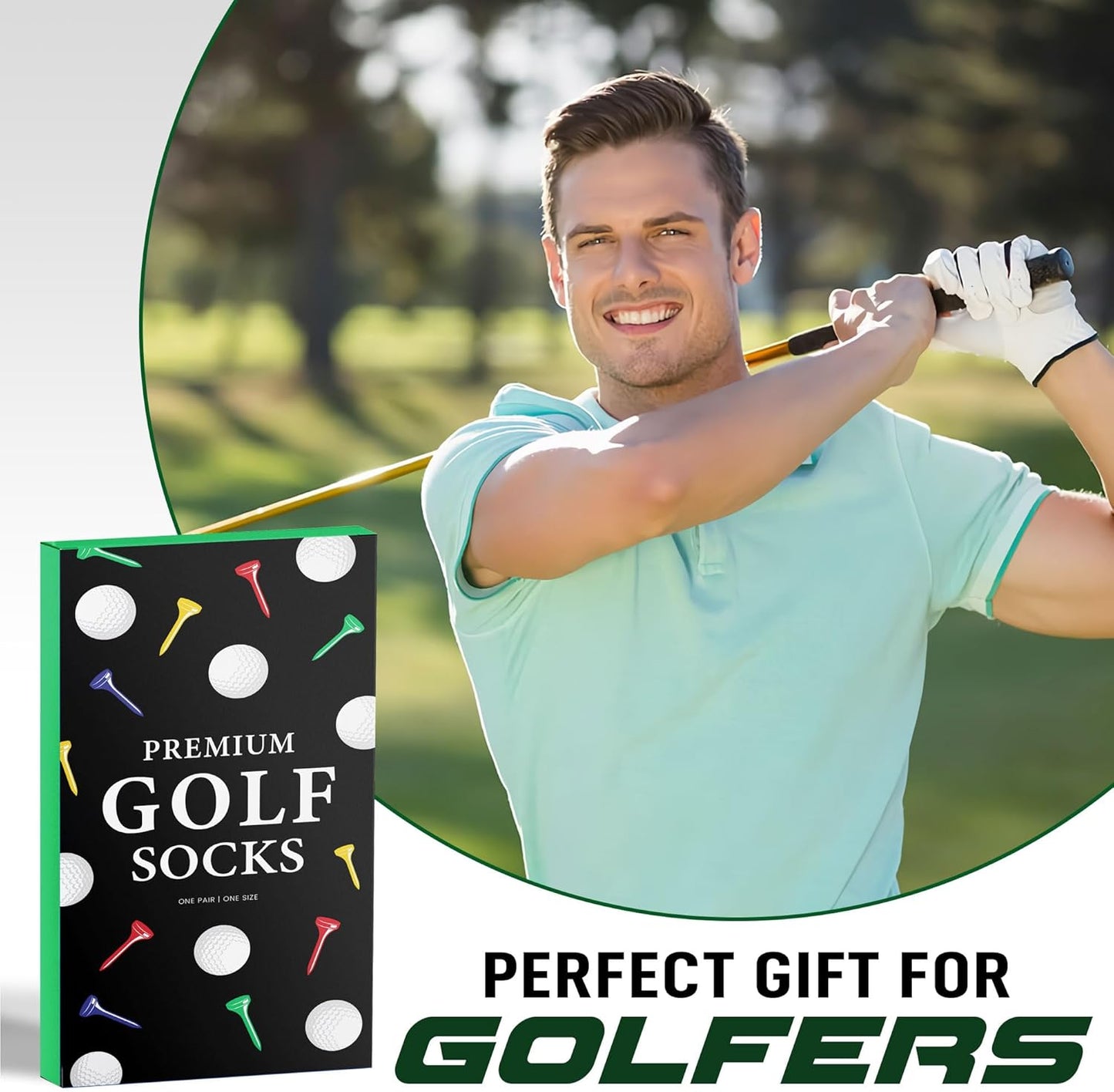 VICRAZY Golf Gifts for Men, Women - Golf Accessories, Golf Socks for Dad, Mom - Funny gift, Christmas Gifts, Stocking Stuffer