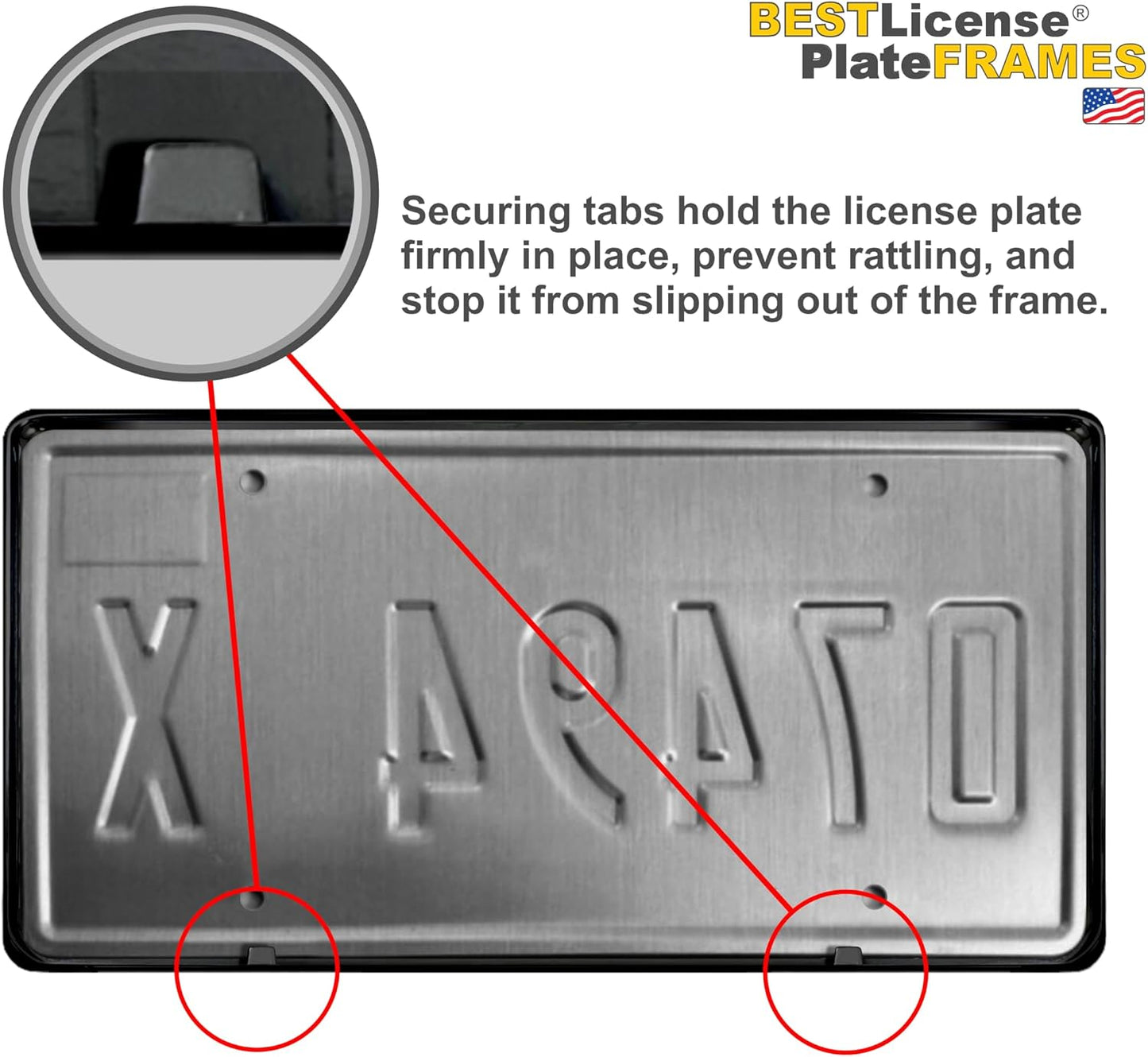 Golf Club and Ball Design with Your Custom Text | Laser Etched Anodized Aluminum Standard Size - CAR/Automobile License Plate Frame & Free caps - Black (Qty: 1 Frame)