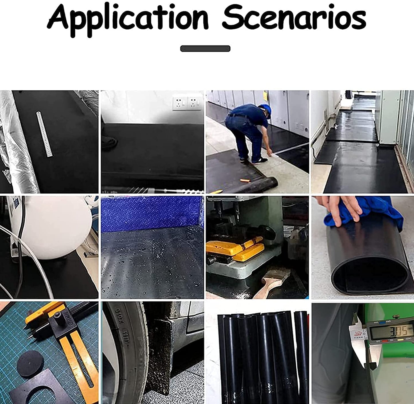 Rubber Sheet - Heavy Duty Silicone Gasket Material, 12" x 12", .125" Thickness for DIY Gaskets, Pads, Seals, Crafts, Flooring, Cushioning, Anti-Vibration