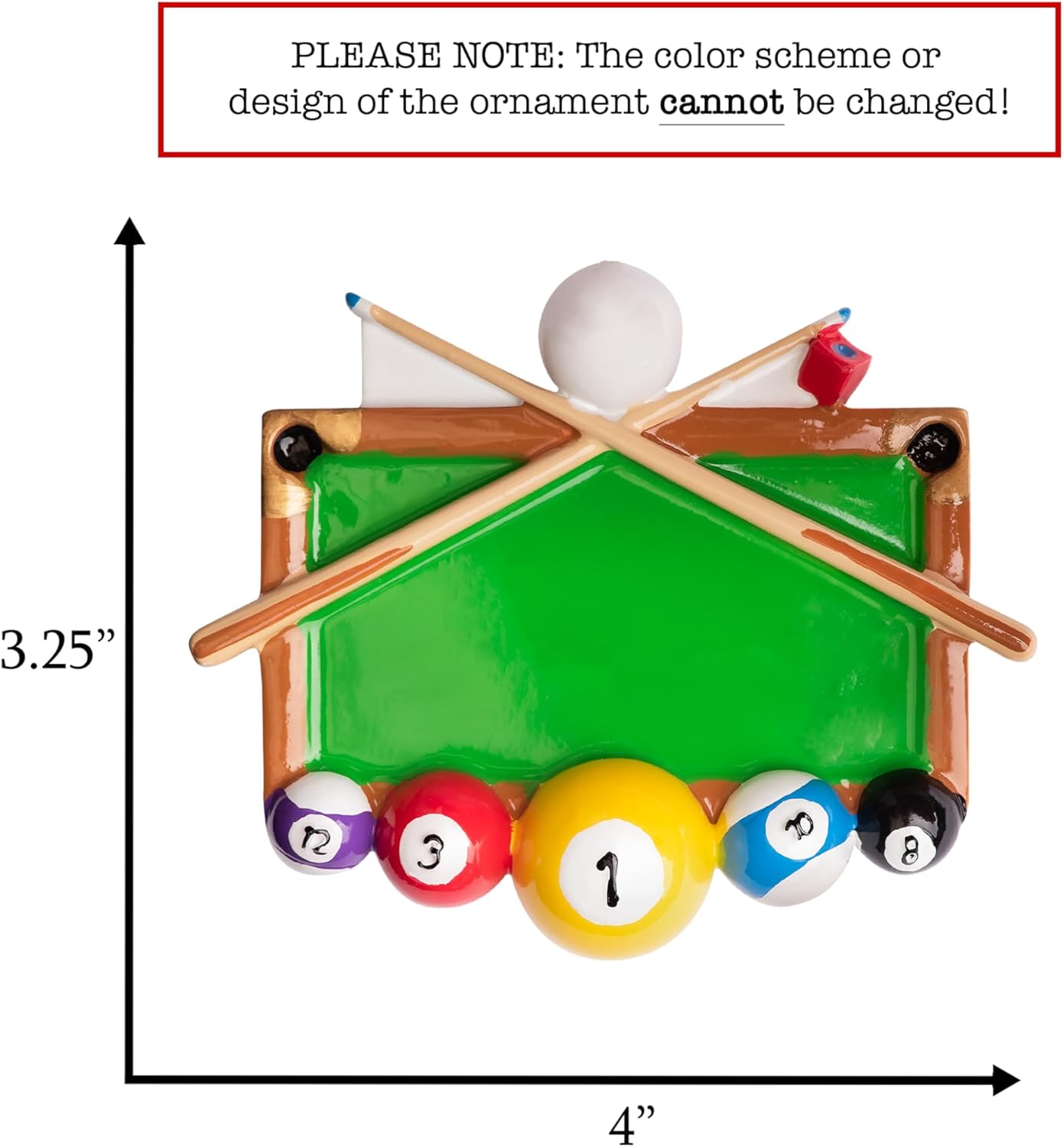 Personalized Billiards Christmas Ornament 2025 | Pool Table Balls Cue Xmas Tree Decor - Unique Keepsake Gift for Billiard Pool Player Snooker Lovers | Custom Name & Year - Free Customization