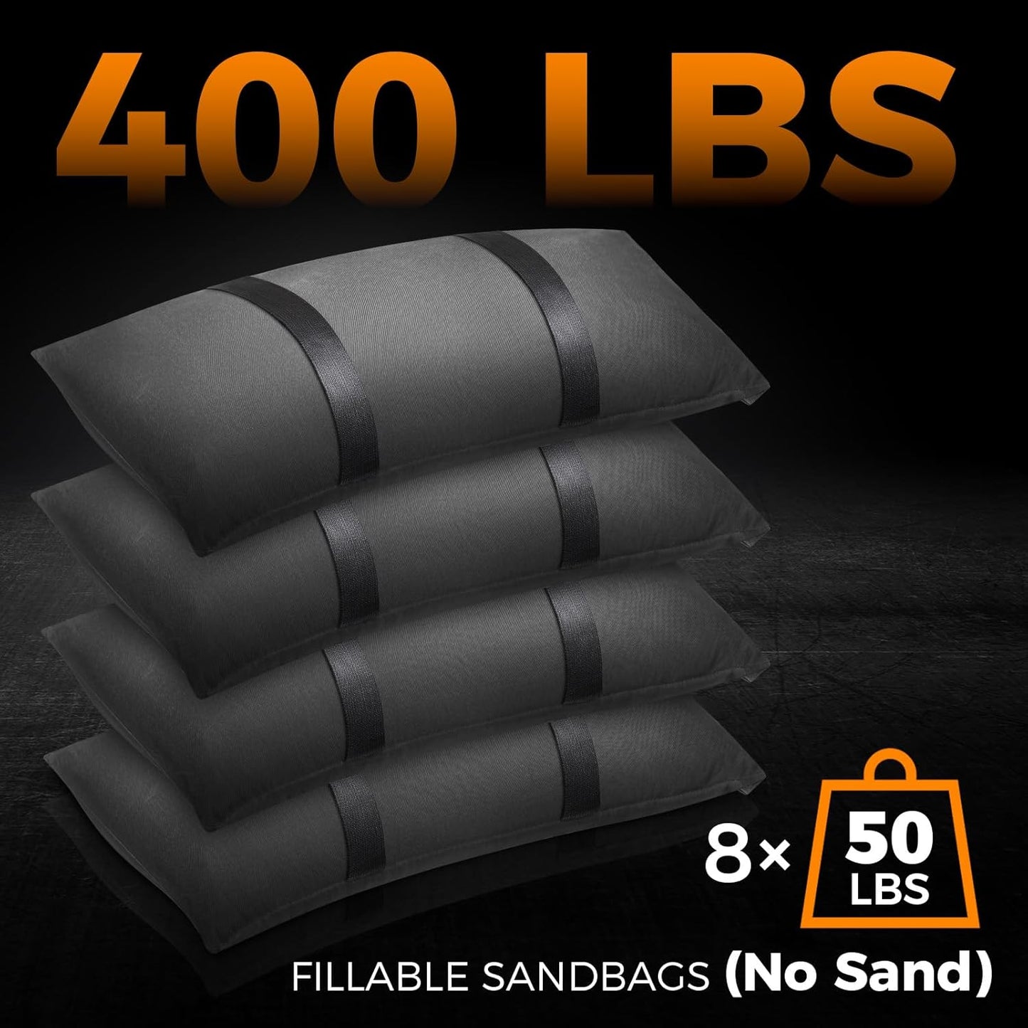 400 LBS Umbrella Base Weights Fillable Sand Bags, Sand Bags for Weight, 8 Packs Heavy Duty Weight Bags, Weatherproof Furniture Outdoor Patio Backyard Umbrellas Garden Trampoline Poolside Accessories