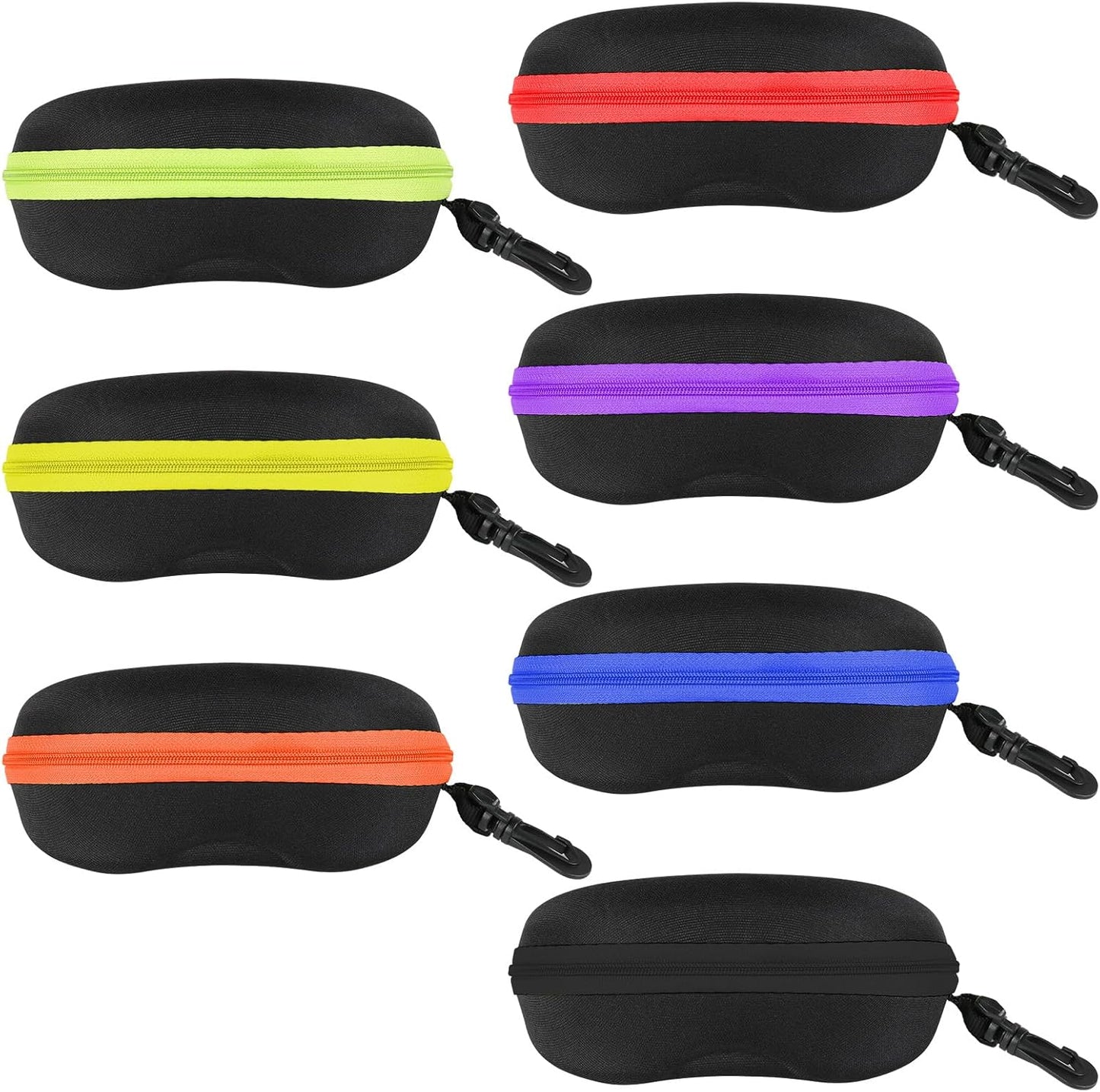 INNOLIFE Zipper Hard Shell Sunglasses Cases, Portable Travel Eyeglasses Cases with Plastic Hook for Men Women